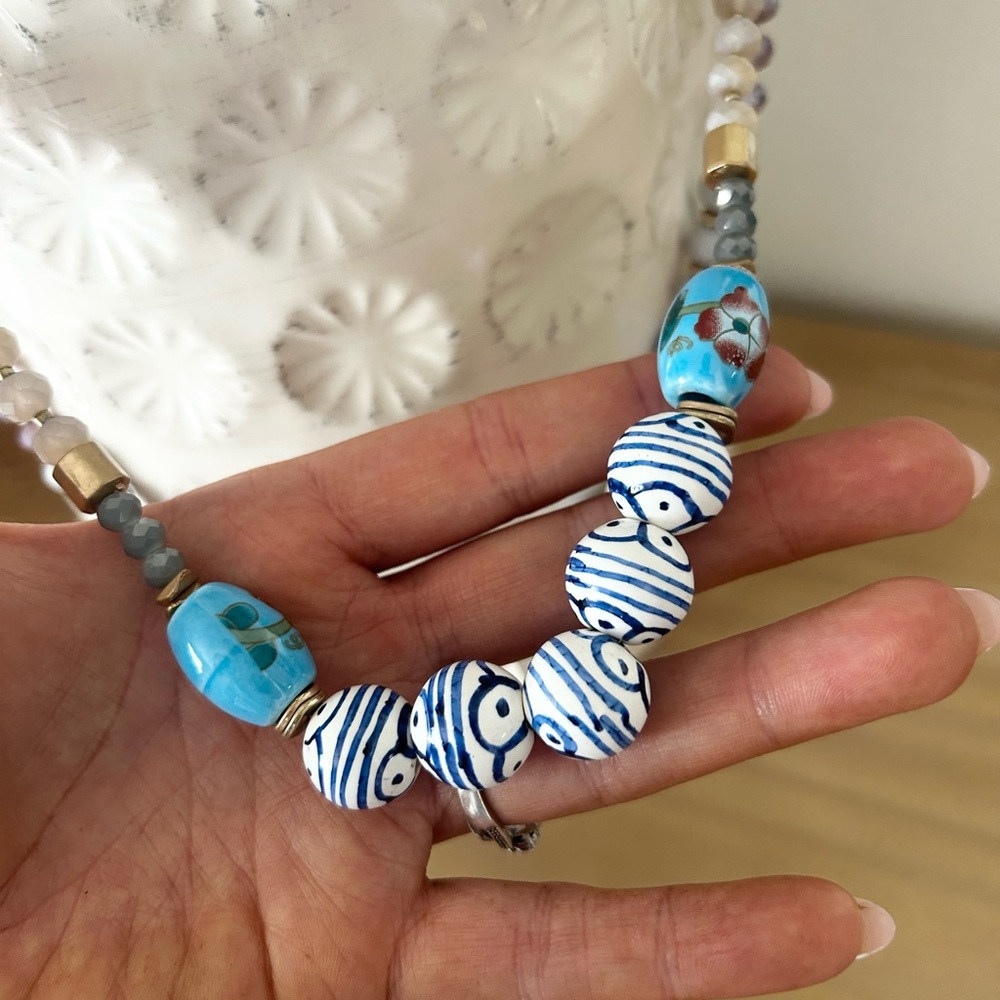 Boho Statement Elegant Multicolor Long Beaded Nec… - image 5